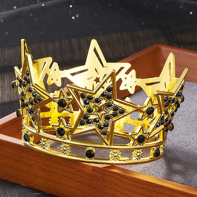 Luxury Star Tiaras Rhinestone Crown for Birthday Cake Topper Decoration Headwear Small Diadem Gift Accessories