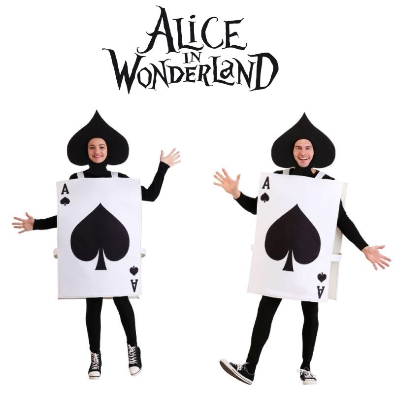 Wonderland Alice In Ace Of Spades Party Costume Cosplay Halloween Poker Jumpsuit