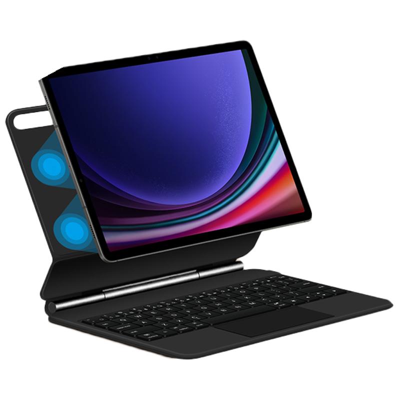 

Для Samsung Galaxy Tab S10 FE/S10/S9 FE/S9/S8/S7 Магнітна плаваюча Bluetooth-сумісна клавіатура+Шкіряний чохол для планшета A