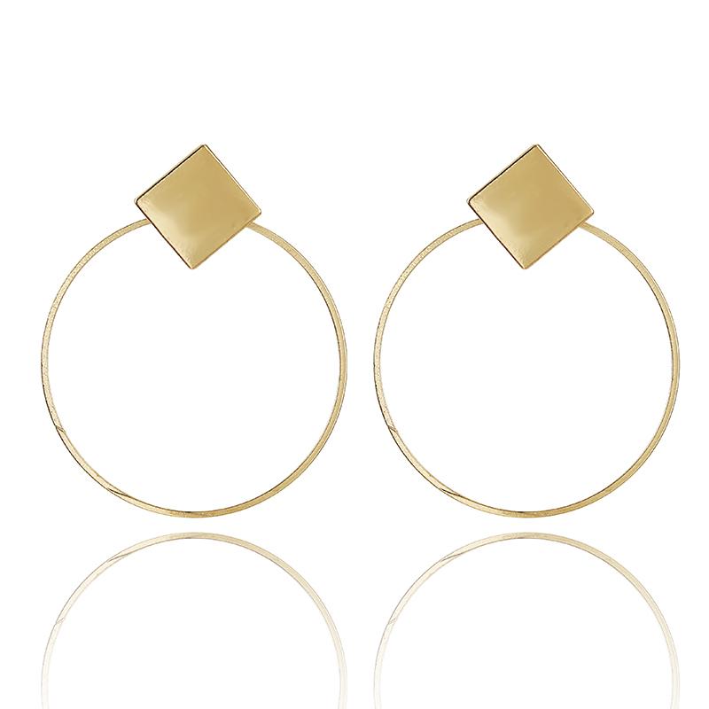Fashion Statement Earrings Metal Round Geometric Earrings For Women Hanging Dangle Modern Jewelry Punk