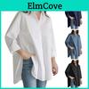 Camisa de Manga Larga para Mujer de Oficina con Botones Camisa para Mujer Top Holgado Casual