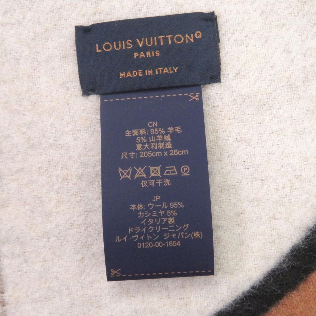 Excellent LOUIS VUITTON Scarf Duo Infinity fringe Noir wool mens M90806 Used