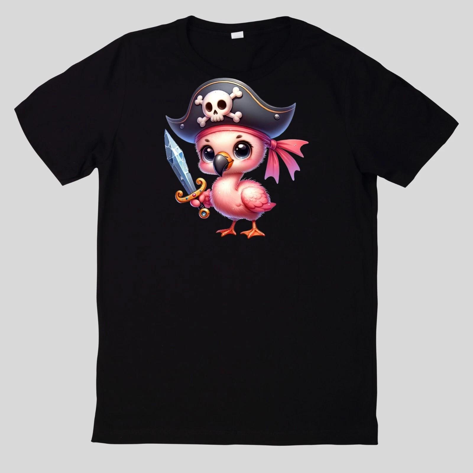 Cute Animal Pirates Cotton 100% Cotton T-shirt Mens Tees Top Fun Fun Sayings Funny Cartoon- S