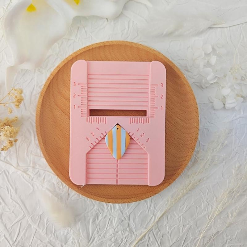 3D-gedruckte Polymer Clay Bohrhilfe für Ohrringe mit Bereichspositionierungsvorlage und Skalenmarkierungen für präzises Basteln