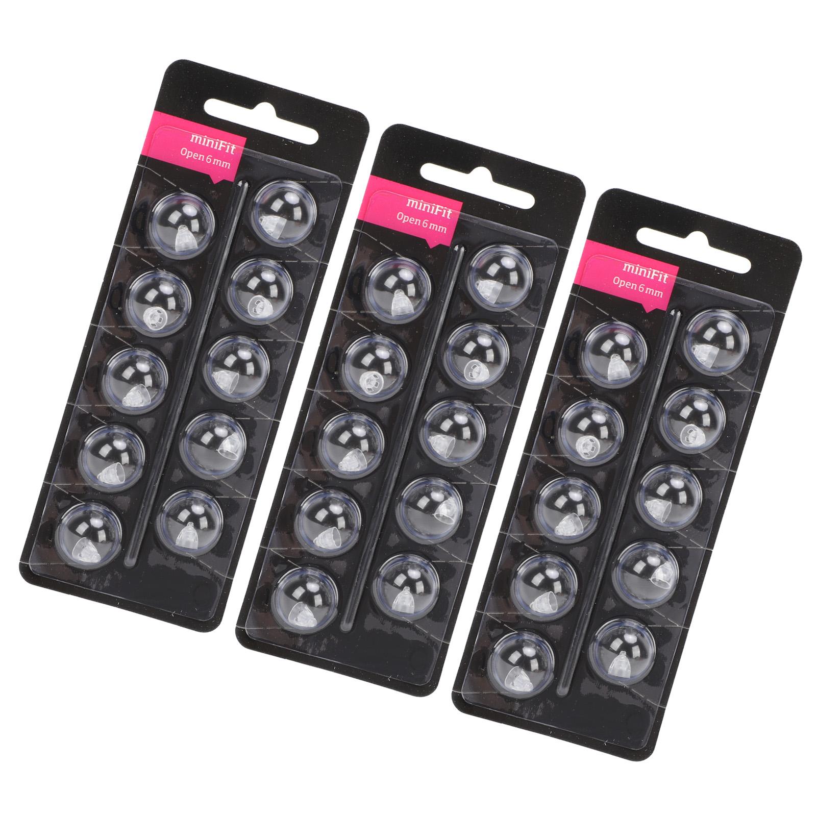 

30 шт. сменные купола для звуковых устройств MiniFit Double Vent Single Layer Anti Static Silicone Open 6mm / 0.24in Dia
