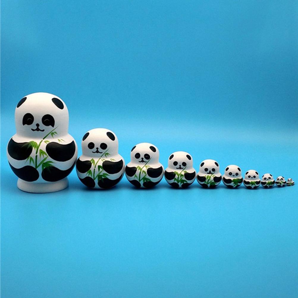 10 Layer Tiger Russian Nesting Dolls Toy Wooden Toys Cute Animal Pattern Wooden Nesting Toys