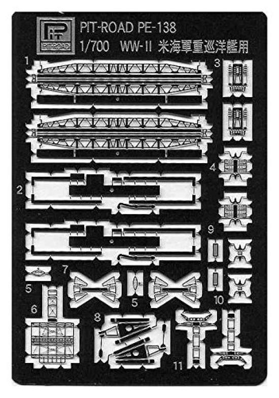 Pit Road Scale Parts for the Navy Heavy PE138 1/700 Photo-Etched U.S. Baltimore-Class Cruiser,