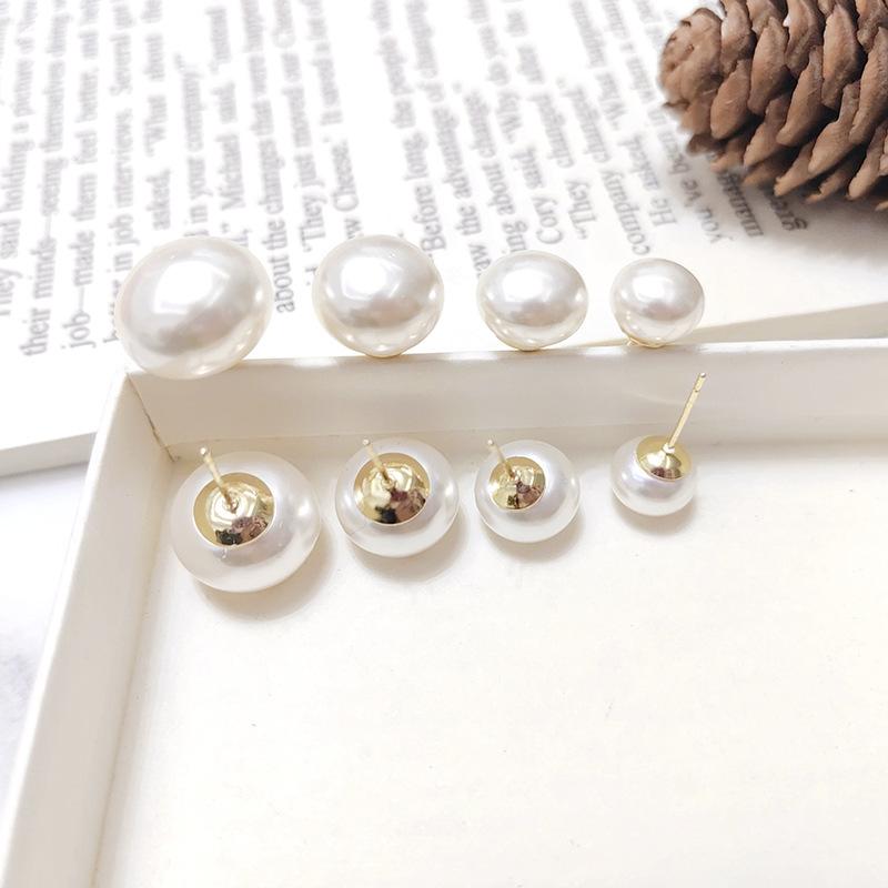 Klassisch-elegante Imitationsperlen-Ohrringe für Damen, Ohrstecker, hochwertige Ohrringe für Damen, Schmuck am Ohr, Kugel-Ohrstecker-Set, Hochzeitsschmuck