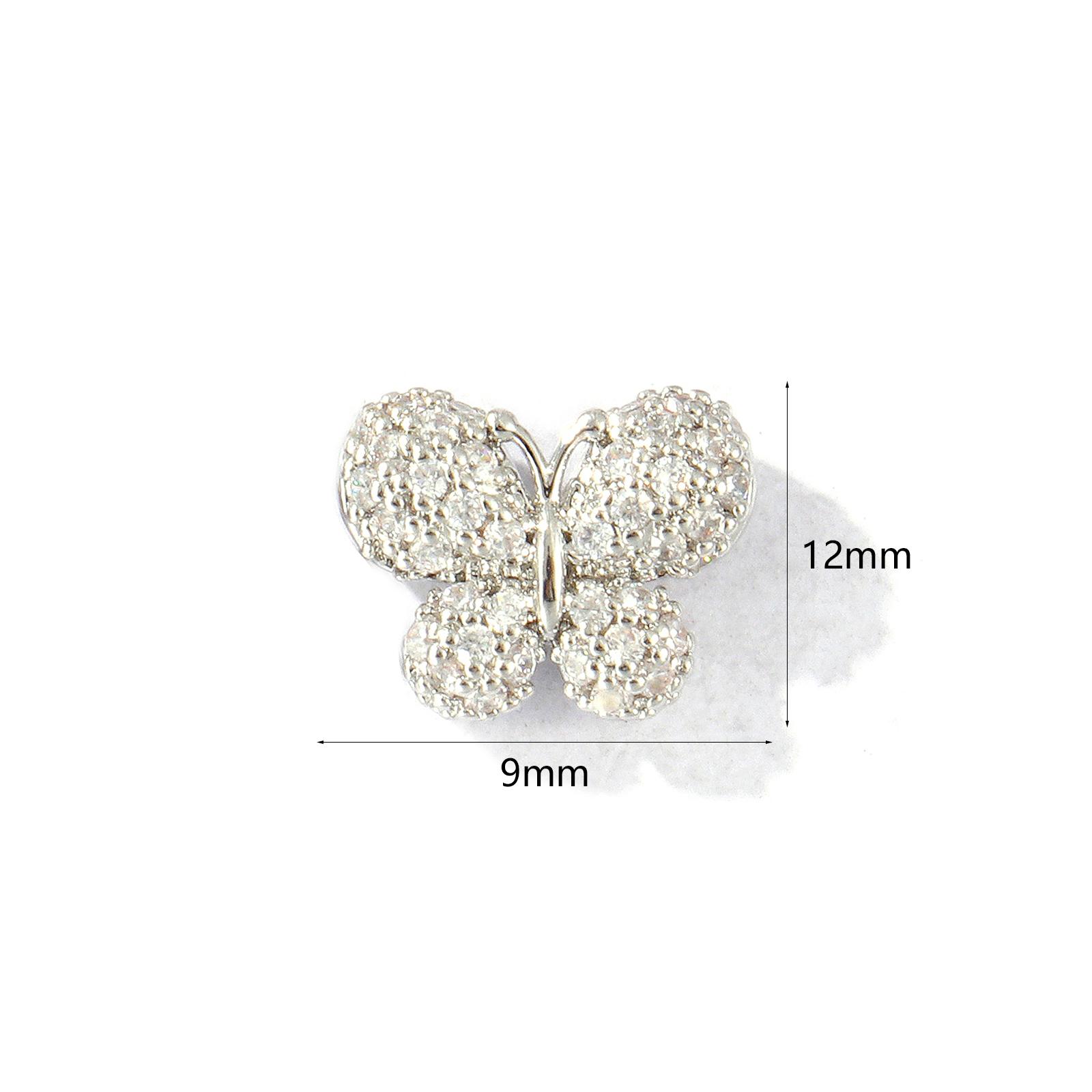 

2 Pcs 3D Clear Cubic Zirconia Brass Beads For DIY Jewelry Making Multicolor Boy & Girl Lover Insect Bee Pendants Necklace DIY