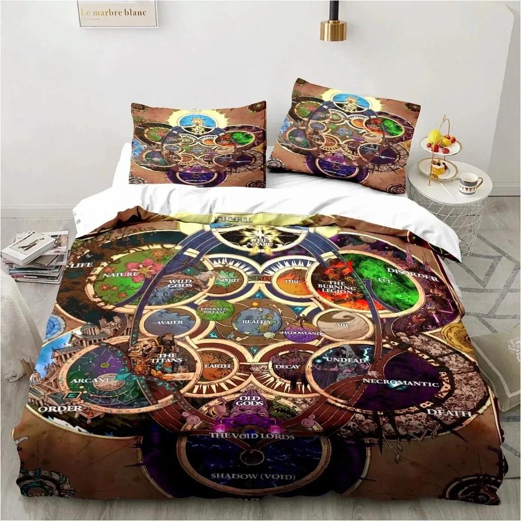 3D Printing World Warcraft Bedding Set Duvet Cover Quilt Pillowcase King Queen Size Boys Adult Gaming Theme