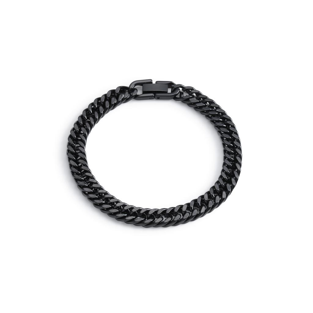 Bracciale a doppia fila intrecciato in acciaio inossidabile con chiusura magnetica in lega a squama di pesce anteriore e posteriore con gioiello a chiglia Nuovo modello