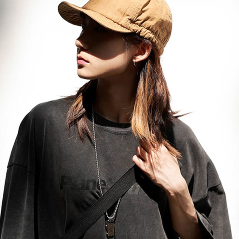 LOOKING4U On the Moment Band Stopper Cotton Short Cap C2 Camel