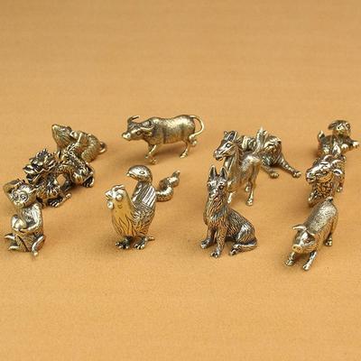 High Quality Chinese Bull Ornament Sculpture Animals Statue Ornament Copper Miniatures Figurines Pure Copper Desk Decoration