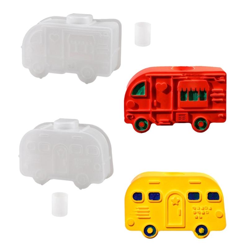 Versatile Buses Candle Holder Mold Detailed Silicone Bus Candle Stand Mold for Handcraft Lovers and DIY Enthusiasts