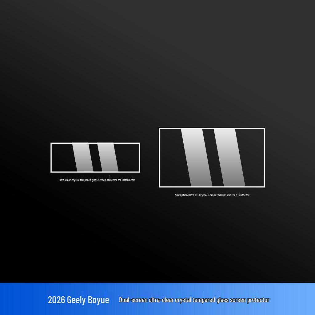 Interior Protective Film & Accessories for 2026 Geely Boyue: Tempered Glass for Console Screen, Gear Shift Sticker