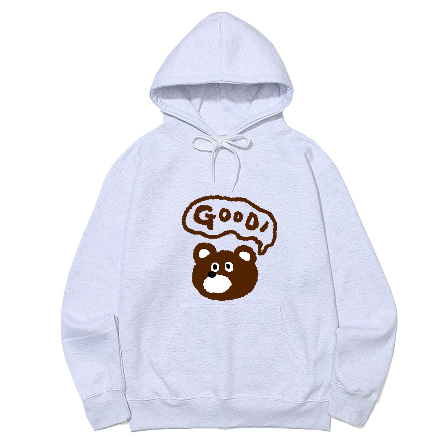 Awesome Us Good Brown Bear Hoodie_3 Color Black/L