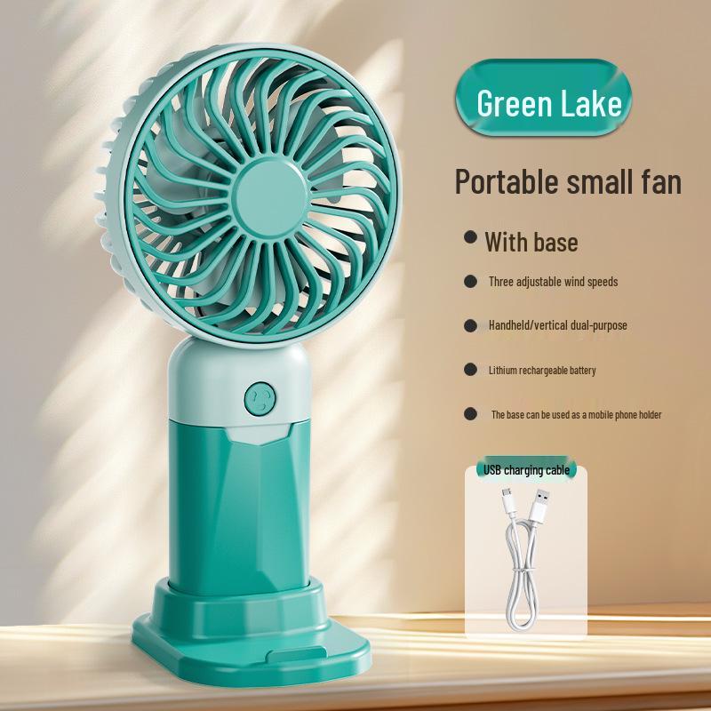 Tragbarer Mini-USB-Akku-Handventilator mit Schreibtischständer - Geschenk für Studenten
