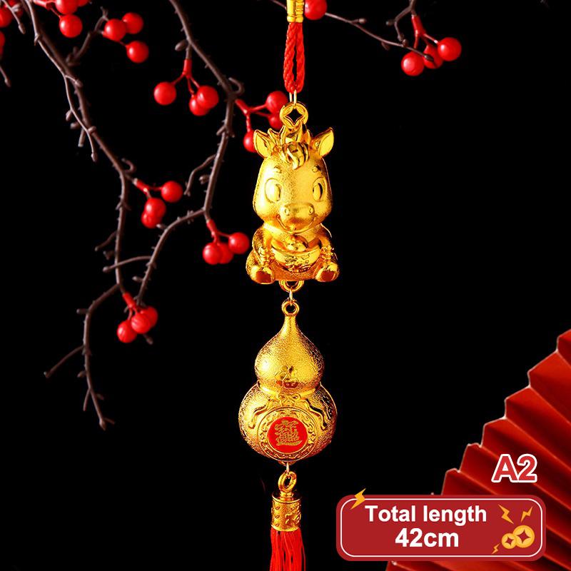 2026 Year Of The Horse Wall Hanging Ornament  Year Lucky Decoration Housewarming Green Plant Potted Small Pendant Gifts