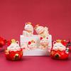 Lucky Cat Resin Desktop Ornament - Cute Cartoon Decoration for Office