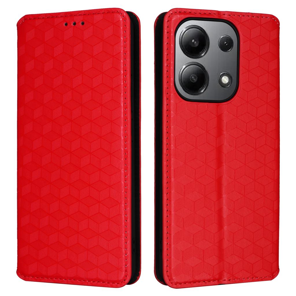 Para Xiaomi Redmi Note 13 4G Funda Billetera Soporte Protección Completa Cuero Rombos Cubierta de Teléfono