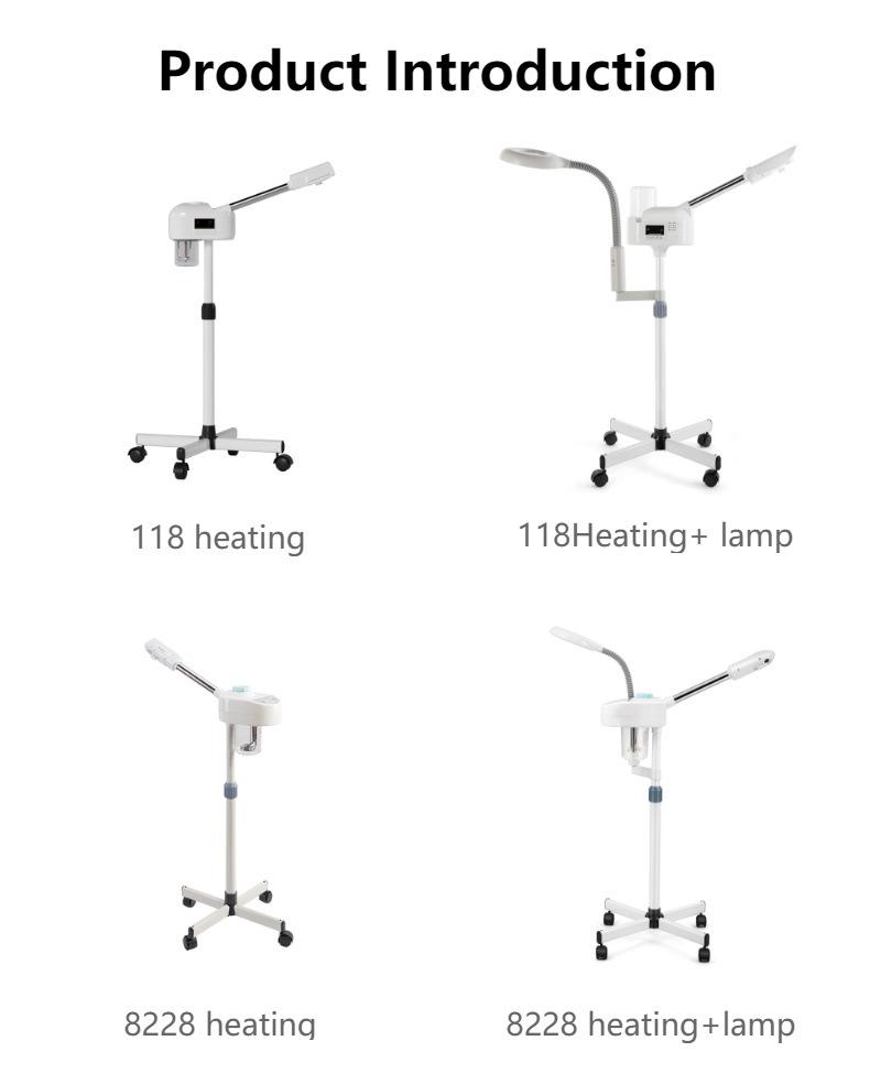 Dual-Function Facial Steamer with Touch Screen Timer, Cold/Hot Mist, LED Lamp, and Magnifying Glass