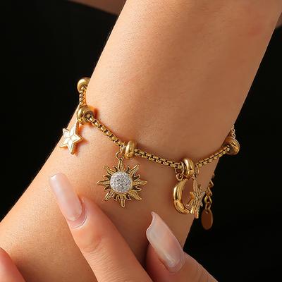 Elegant Bracelet Adornment Delicate Adjustable Chain Bracelet Jewelry with Rhinestones Embellishment for Ladies