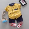 Toddler Kids Baby Boys Star Letter Gentleman Shirt Tops Shorts Outfits Set