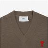 Ami Hks201 001 281 Ami De Coeur Small Heart Logo V Neck Mens Knit