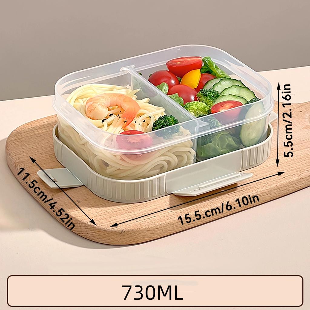 Microwave Plastic Divided Lunch Box With Lid Large Capacity Food Container For Hot And Cold Food Kids Students Sealed Bento Box