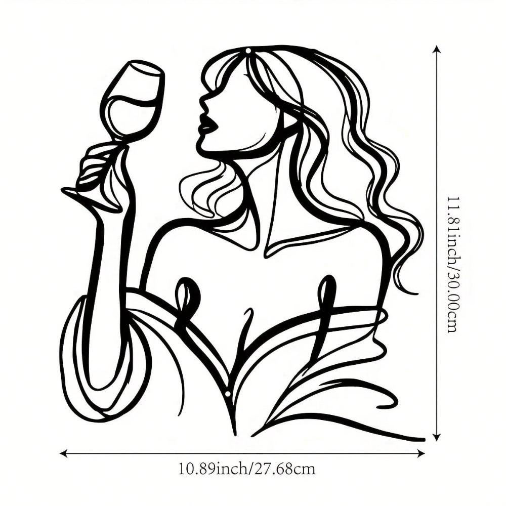 Elegant Metal Wall Art Female Sculpture Indoor Outdoor Modern Decor Minimalist Home Living Room