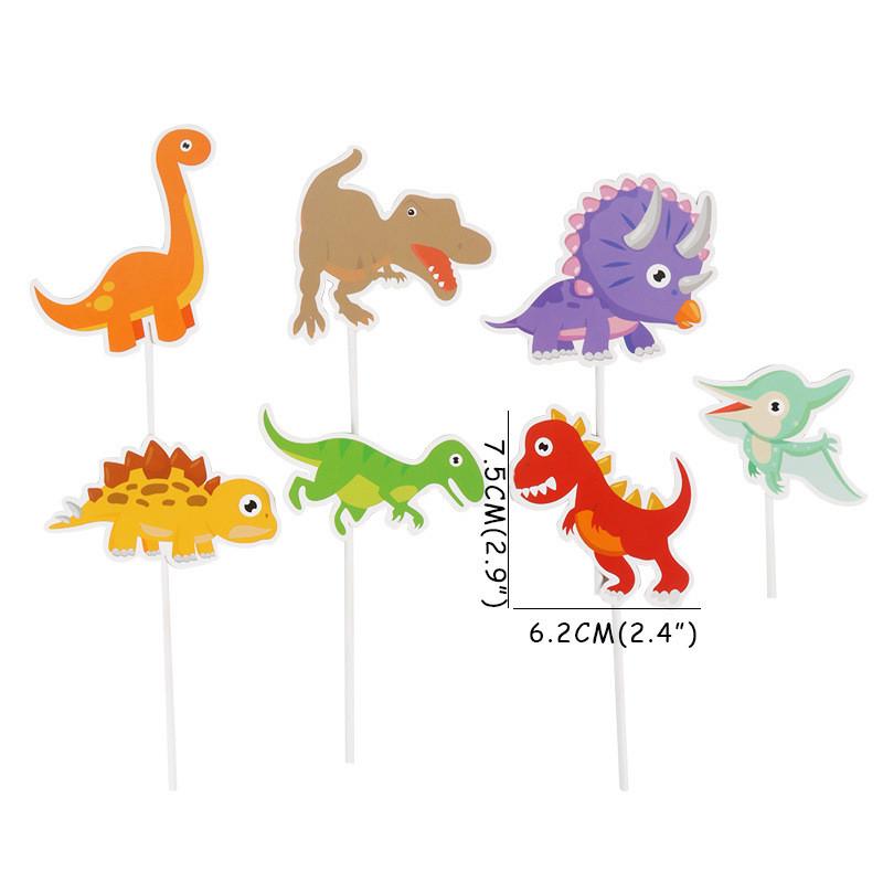 Cake Themed Dinosaur Accessory Paper Flag Plugin Set Birthday Party Decoration