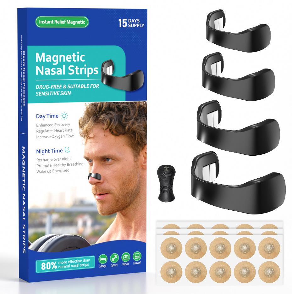 

1 ПАКЕТ/15 ДНІВ Магнітний пластир на ніс, засіб для полегшення дихання black 15days