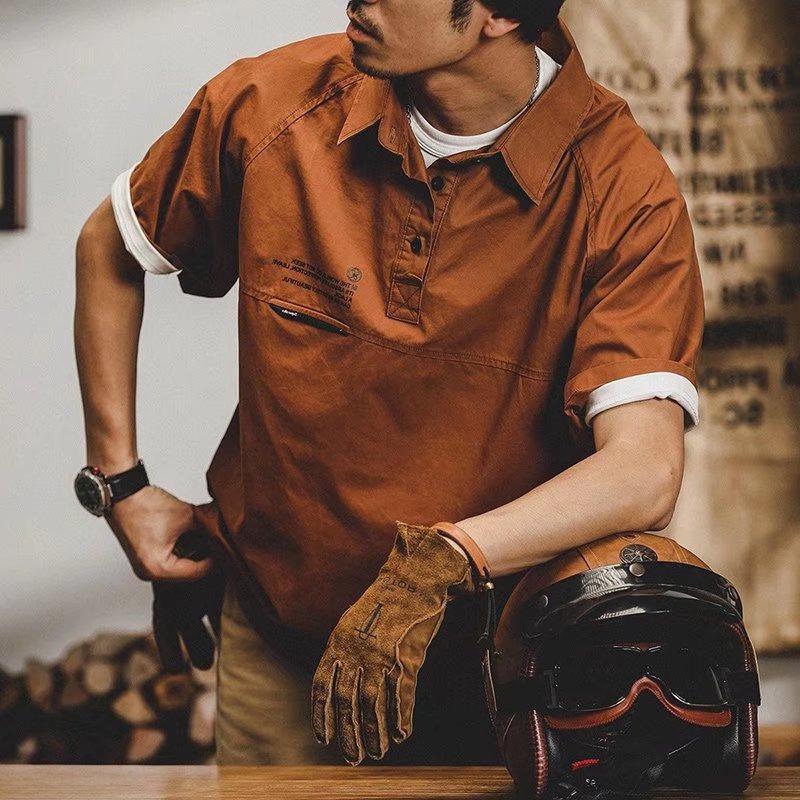 Men's Retro Short-Sleeve Casual Summer Workwear Shirt
