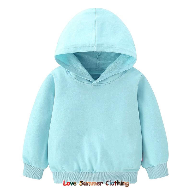 Herbst Neuheiten Einfarbig Kinder Hoodie Pullover Hoodie Regenbogenfarben Kinder Pullover Hoodie Alter 4-14 Atmungsaktives Polyester Mädchenbekleidung Langarm