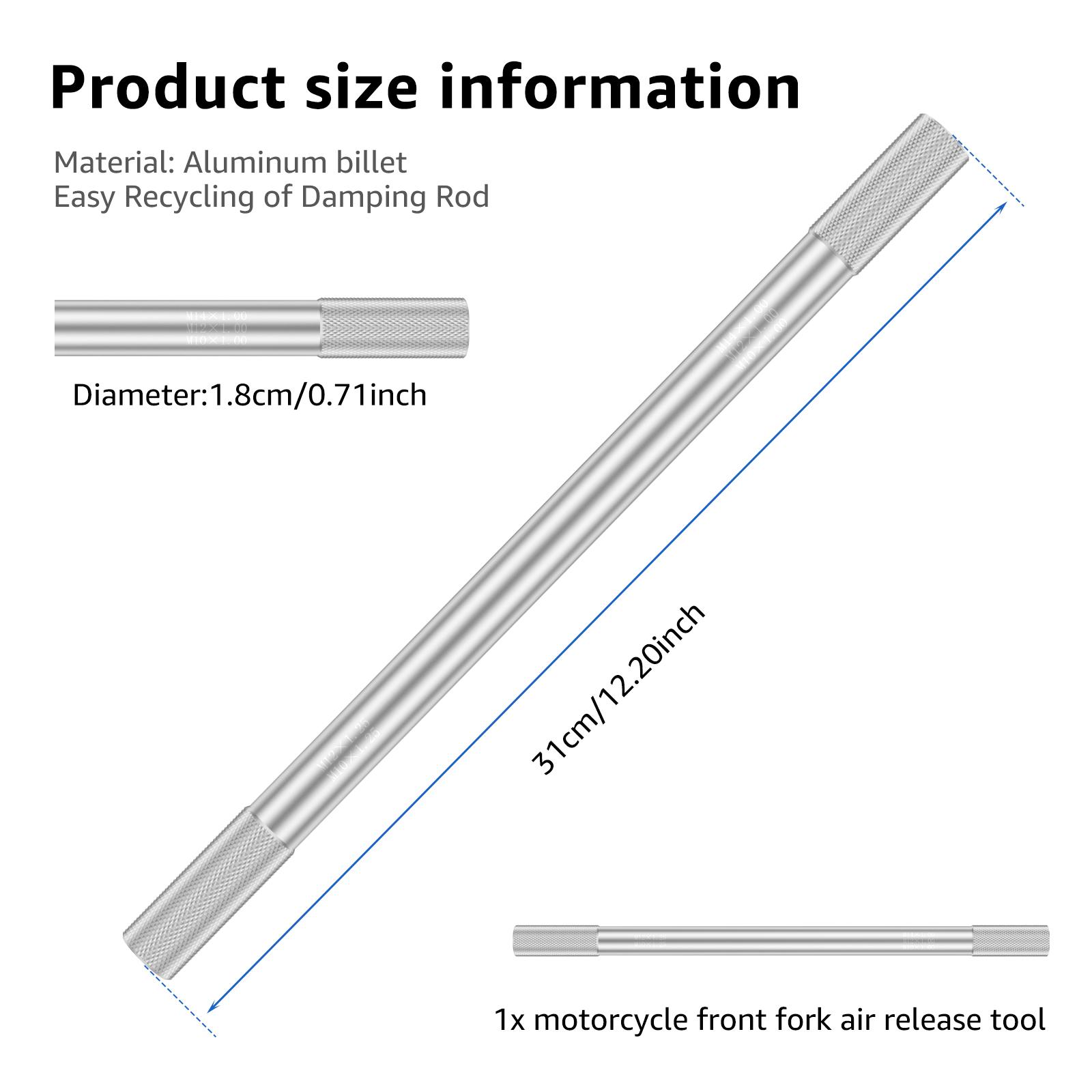 

Инструмент для прокачки вилки мотоцикла Алюминиевый сплав Шток демпфера Повышение эффективности ремонта Мотоциклетная управляющая вилка Шток демпфера Выпуск воздуха