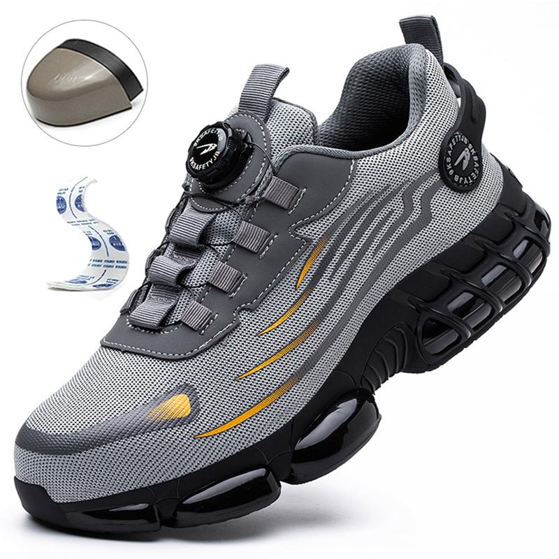 Rotating Button New Safety Shoes Women Anti-Smash Anti-Puncture Work Shoes Fashion Women Sport Shoes Security Protective Boots