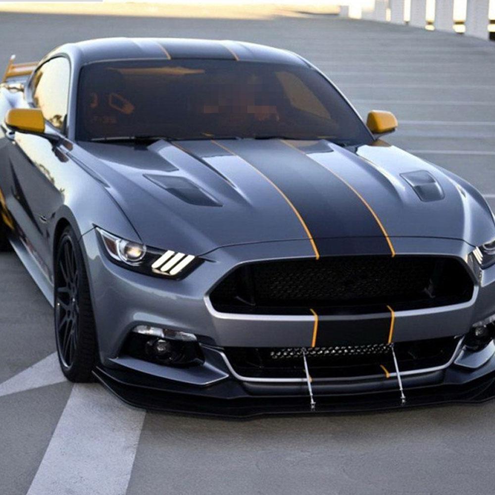 3Pcs Auto Aufkleber Grafiken Streifen Kit Vinyl Tuning Abdeckung Für Ford Mustang GT500 GT350 GT Auto Haube Bonent Dach schwanz Dekor Aufkleber