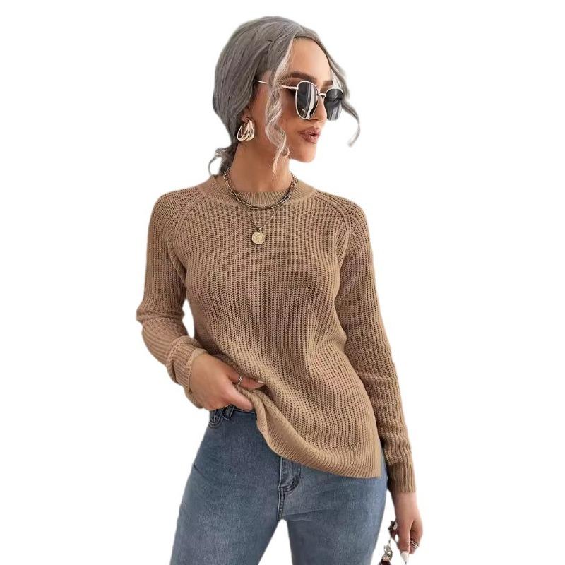 Dámský svetr podzimní a zimní volnější ležérní svetr pletený top