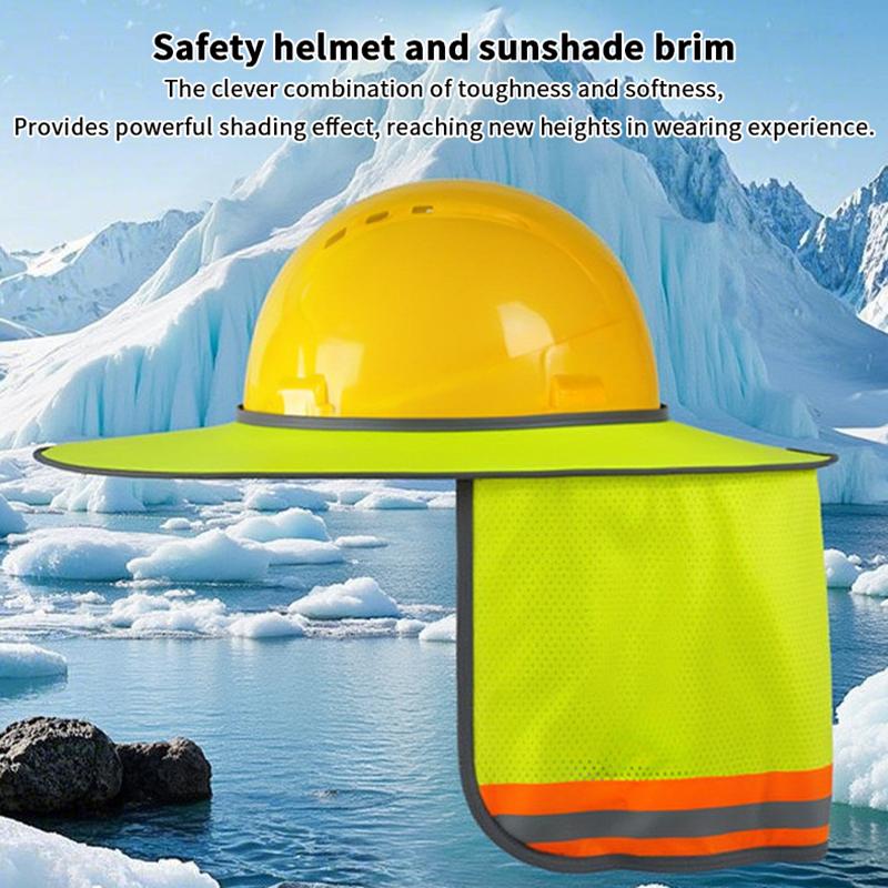 Cappello di sicurezza con protezione solare estiva, protezione per il collo, strisce riflettenti, berretto di sicurezza per lavoratori edili