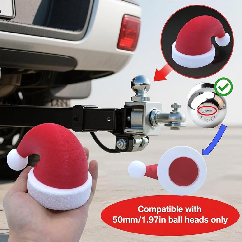 Trailer Hitch Cover Funny Car Trailer Coupling Cap Christmas Santa Hat Hitch Cover Holiday