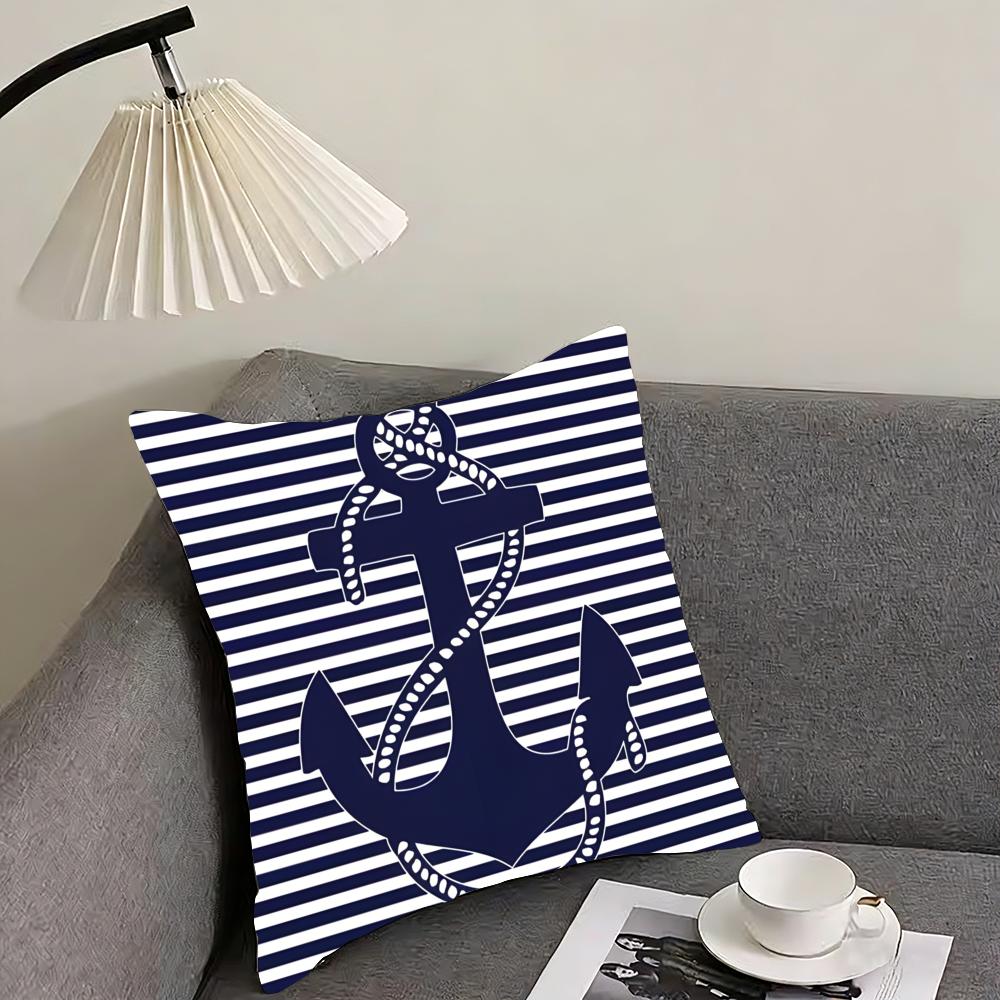 Ocean Sailor Line Texture Cushion Cover Reversible Plush Pillow Cover – For Car, Sofa, Bedroom, Perfect As a Gift.