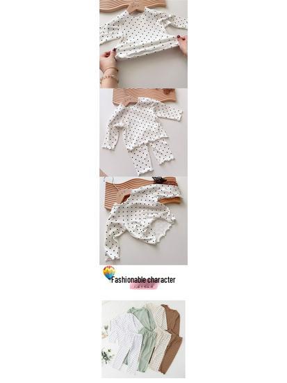 Girls' Polka Dot Summer Pajama Set - Toddler Two-Piece Air Conditioning Home Wear