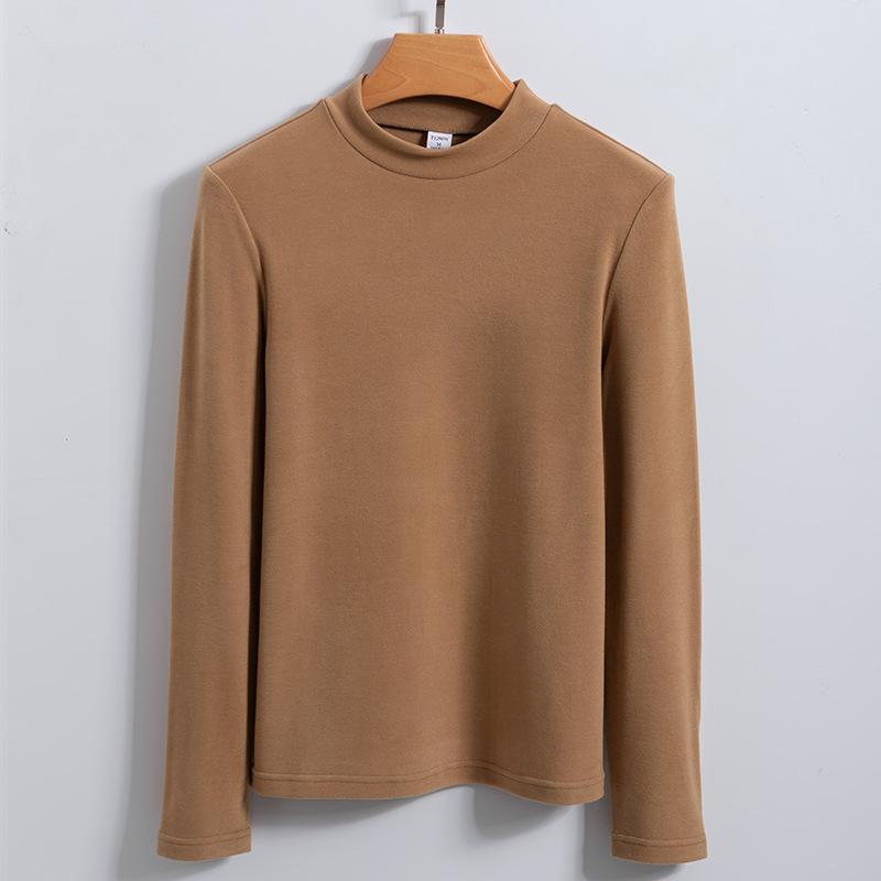 Women's Underwear Half Turtleneck Base Shirt for Women's Autumn Cashmere Protein Warm Base Shirt for Women