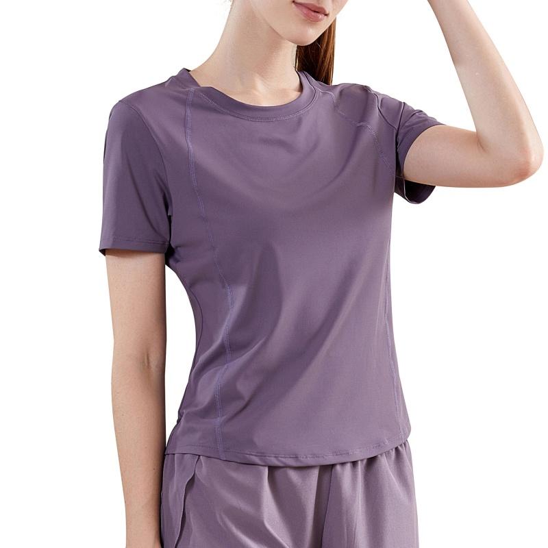 Fitness Clothes, Women's Running Clothes, Half Sleeved Women's Summer Sports T-shirt Fitness Short Sleeved Women's Sports Quick Drying Women's T-shirt
