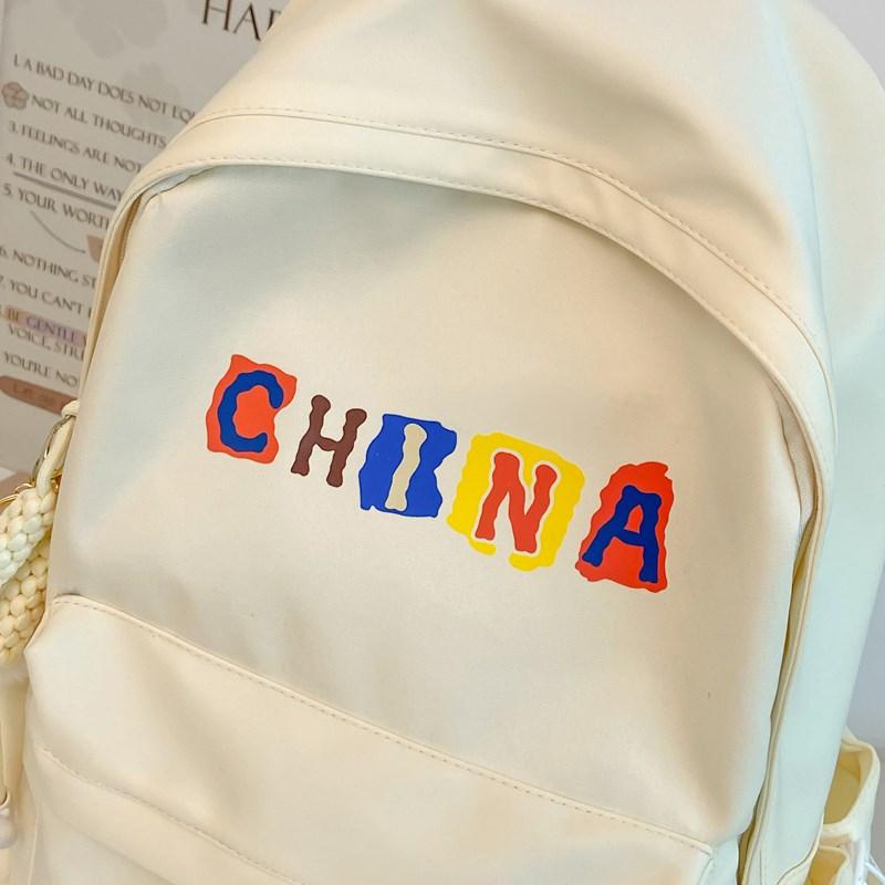 Junior High School Student Schoolbag Letter Print Women's Lightweight Backpack