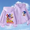 Anime Sonics Kids Thin Hooded Jacket Zipper Sweatshirts Outwear Fashion Spring Fall Hoodies Sportwear Children Clothes Boys Gift