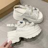 2025 NEW 8CM Chunky Platform Sandals Women Summer Bling High Heels Woman Beach Casual Canvas Slides Thick Sole Walking Slippers