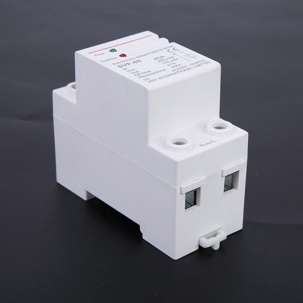 230V 40A Dispozitiv de recuperare automată la supratensiune și subtensiune Protector de montare pe șină DIN