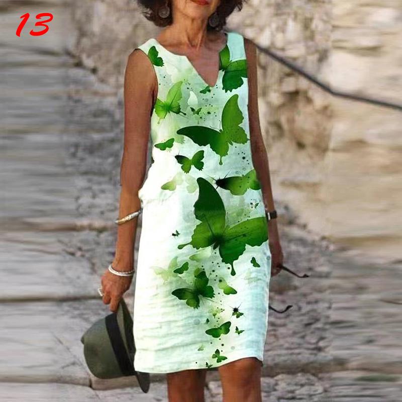 20Estilos Vestido Suelto Cuello V Impresión Vestido Mujer Verano Moda Media  Manga Vestidos A-Line comprar a buen precio — entrega gratuita, reseñas  reales con fotos — Joom