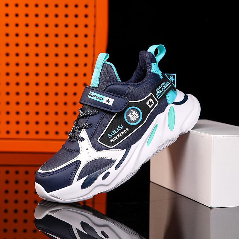 Boys Boys Leather Primary School Students Autumn and Winter 2025 Running Shoes Medium Older Children's Daddy Shoes Sneakers Casual New